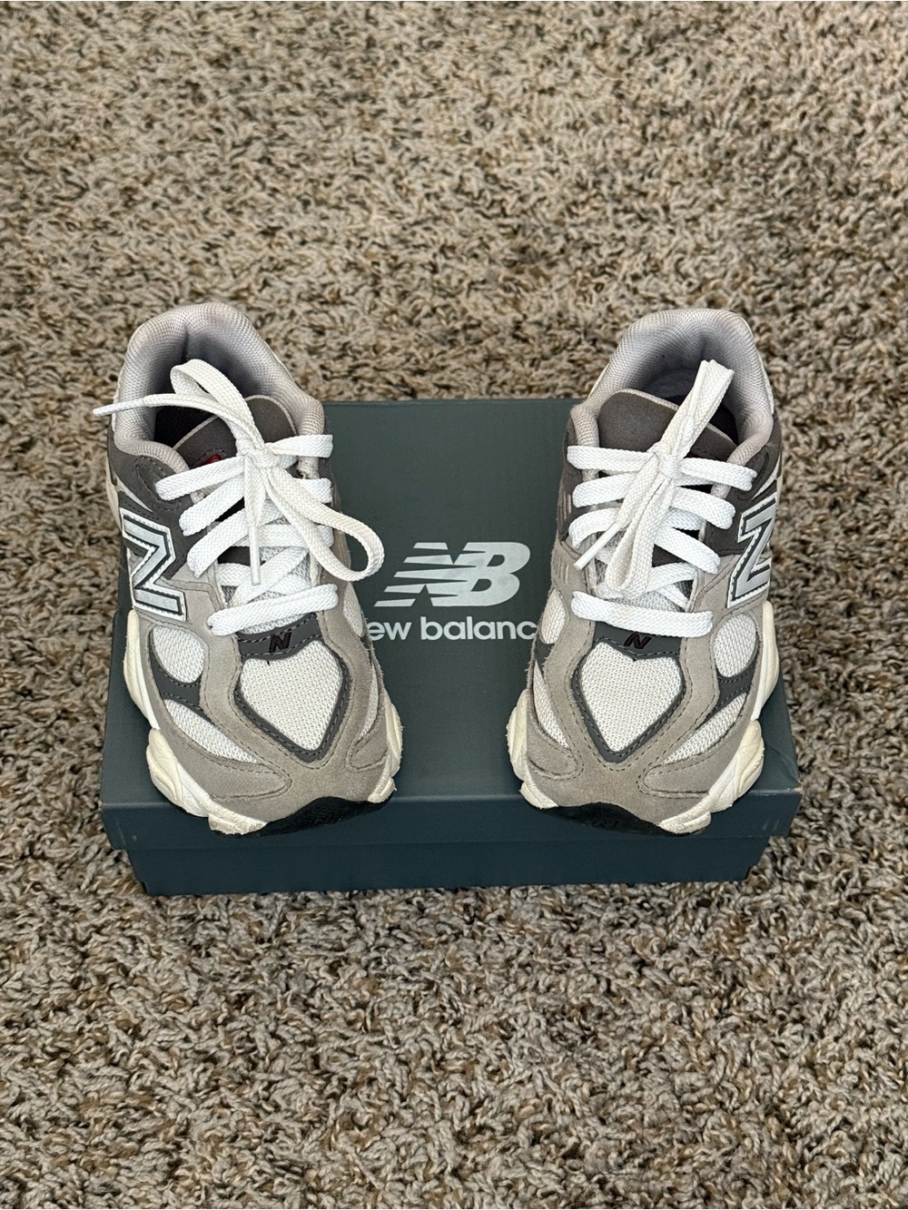 New Balance Kids Grey and White Running Sneakers